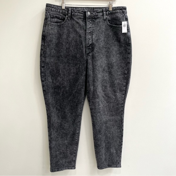 Old Navy Higher High-Rise O.G. Straight Leg Black-Wash Jeans Size 18 - Picture 1 of 10